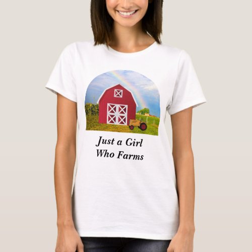 Add Your Name to Red Barn with Blue Sky T_Shirt