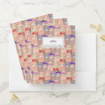 Add Your Name | Trendy Dressed Llama Pattern Pocket Folder