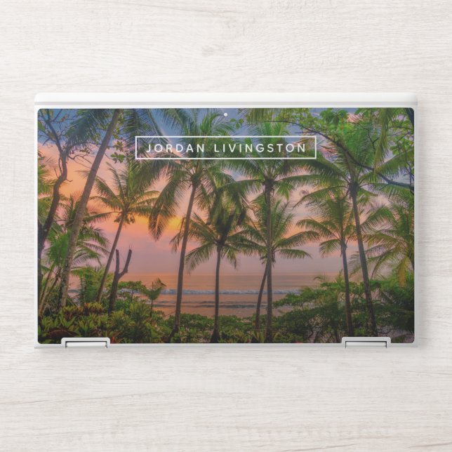 Add Your Name | Tropical Beach HP Laptop Skin (Front)