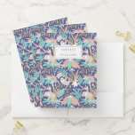 Add Your Name | Tropical Blue Sloth Pattern Pocket Folder
