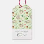 Add Your Name | Tropical Coconut Sloth Pattern Gift Tags