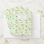 Add Your Name | Tropical Coconut Sloth Pattern Pocket Folder