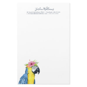 Add Your Name | Tropical Halo - Parrot Stationery
