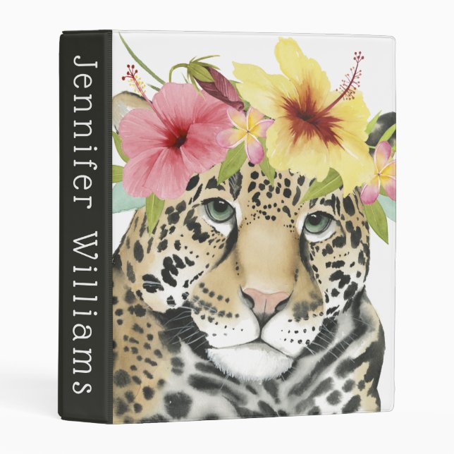 Add Your Name | Tropical Halo | Sweet Cheetah Mini Binder (Front/Spine)