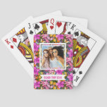 Add Your Name | Tropical leaves and flowers Poker Cards
