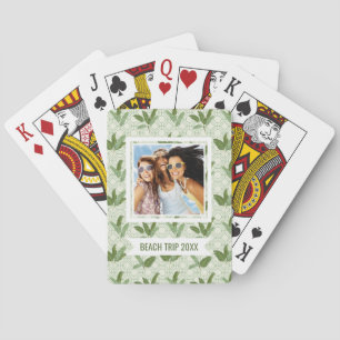 Add Your Name   Tropical Palm Leaves Poker Cards