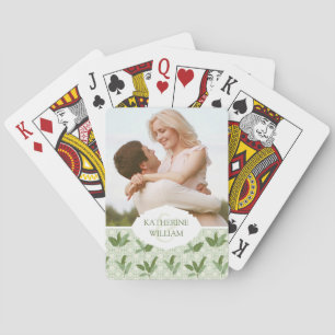 Add Your Name   Tropical Palm Leaves Poker Cards