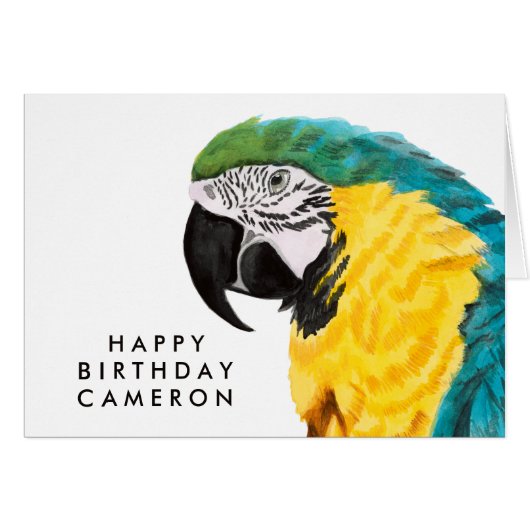Add Your Name | Tropical Parrot Bird (Front Horizontal)