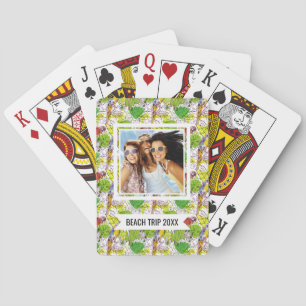 Add Your Name Tropical Parrots Poker Cards