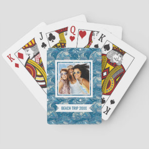 Add Your Name Tropical Sea Pattern Poker Cards