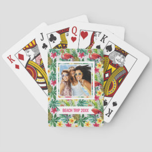 Add Your Name Tropical Watercolor Poker Cards