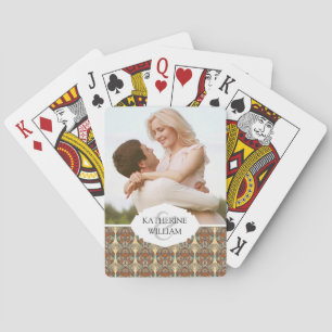 Add Your Name   Turtle Floral Pattern Poker Cards
