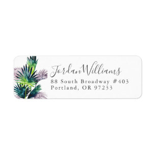 Add Your Name Twilight Palms- Palm Fronds Label