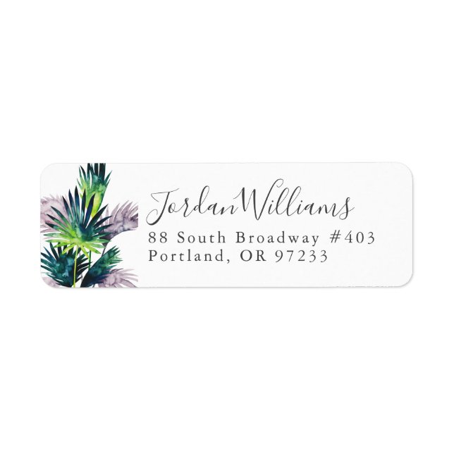 Add Your Name | Twilight Palms- Palm Fronds Label (Front)