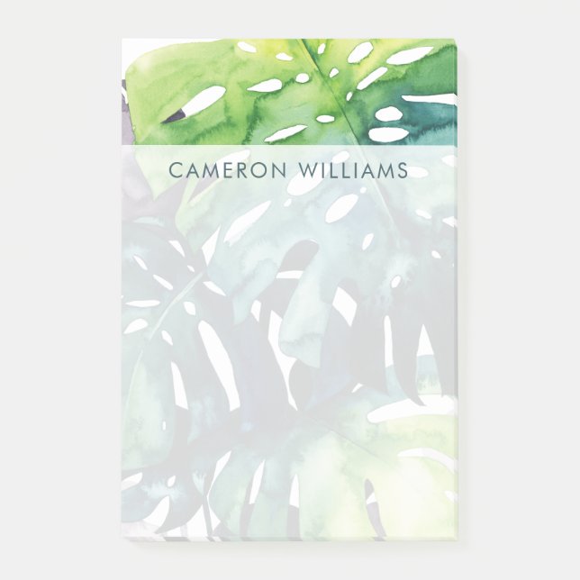 Add Your Name | Twilight Palms - Split Leaf Post-it Notes (Front)