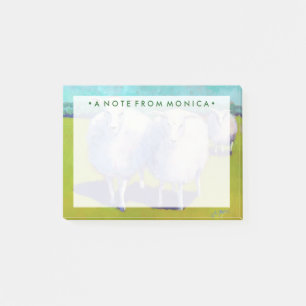 Add Your Name   Two Sheep In Field Post-it Notes