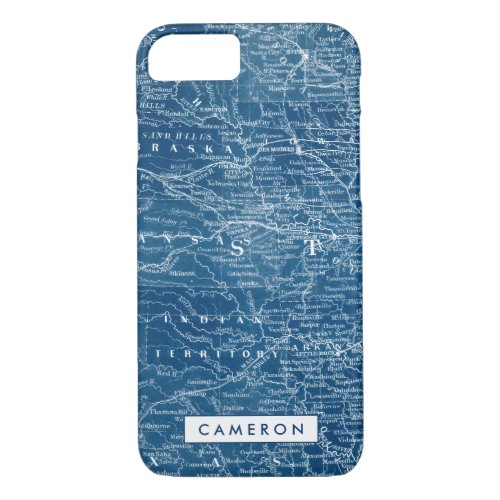 Add Your Name  US Map Blueprint iPhone 87 Case