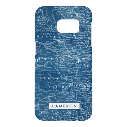 Add Your Name  US Map Blueprint Samsung Galaxy S7 Case