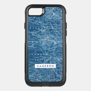 Add Your Name   US Map Blueprint OtterBox Commuter iPhone SE/8/7 Case