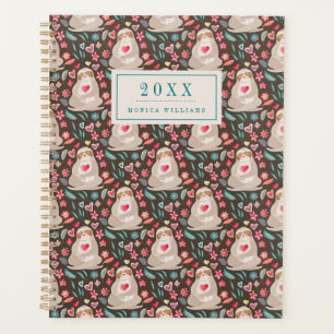 Add Your Name Valentine Sloth Pattern Planner