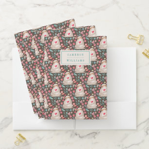 Add Your Name Valentine Sloth Pattern Pocket Folder