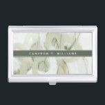 Add Your Name | Verge Business Card Case<br><div class="desc">Verge II by June Erica Vess. Shades of green and white looping together to create an abstract but soothing design.</div>