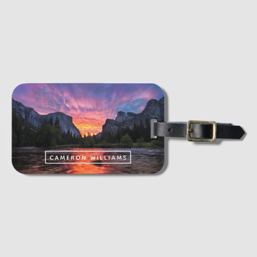 Add Your Name  Vibrant Sky  Yosemite Valley Luggage Tag