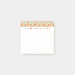 Add Your Name   Vintage Geometric Circle Pattern Post-it Notes