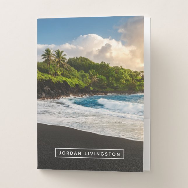 Add Your Name | Waianapanapa Beach Pocket Folder (Front)