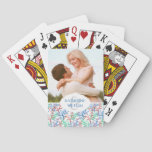 Add Your Name | Watercolor Coral Pattern Poker Cards