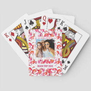 Add Your Name   Watercolor Flamingo In Watercolors Poker Cards