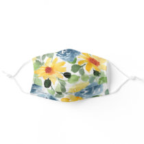 Add Your Name Watercolor Floral Foliage Adult Cloth Face Mask
