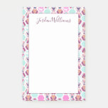 Add Your Name | Watercolor Hexagon Pattern Post-it Notes