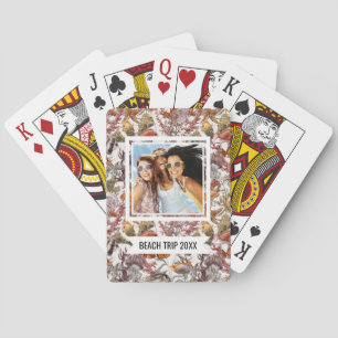Add Your Name Watercolor Sea Life Pattern 2 Poker Cards