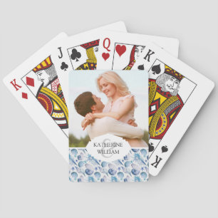 Add Your Name Watercolor Shells Poker Cards