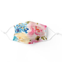 Add Your Name Watercolor Spring Floral Foliage Adult Cloth Face Mask