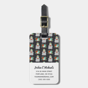 Add Your Name   Watermelon Sloth Pattern Luggage Tag