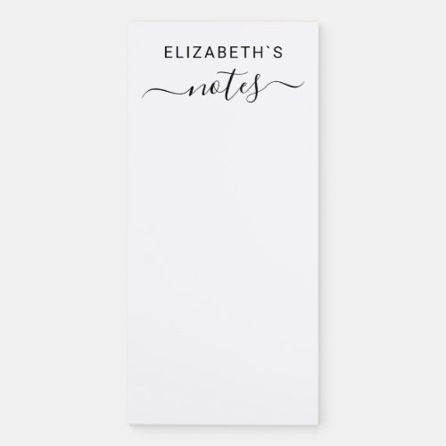 Add Your Name White Magnetic Notepad