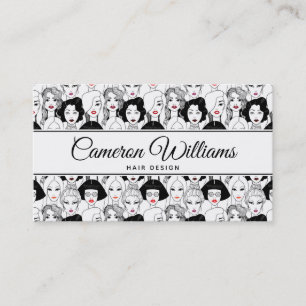 Add Your Name   Women With Lipstick Pattern Business Card