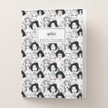 Add Your Name | Women With Lipstick Pattern Pocket Folder