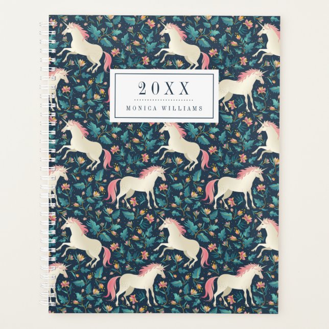 Add Your Name/Year | Beautiful Magical Unicorn Planner (Front)