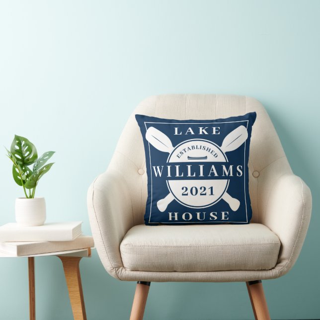 Add Your Name & Year | Lake House Throw Pillow (Chair)
