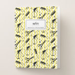 Add Your Name | Yellow Hairdresser Tool Pattern Pocket Folder