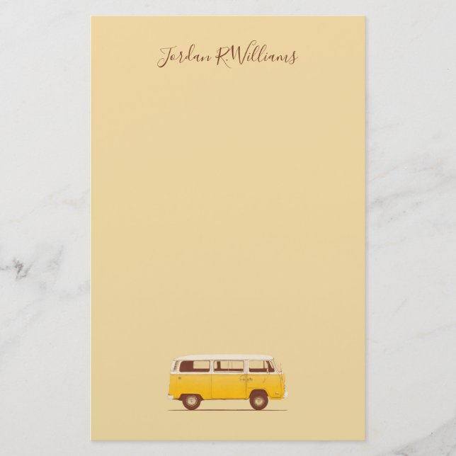 Add Your Name | Yellow Van | Florent Bodart Stationery (Front)