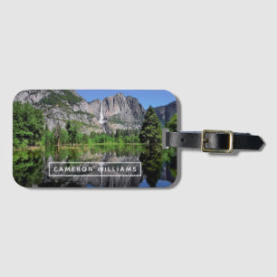 Add Your Name Yosemite Falls Reflection Luggage Tag
