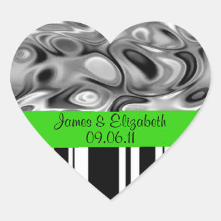 Add Your Names and Date Green Marriage Stickers