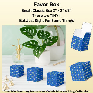 Add Your Names Cobalt Blue & White Roses Favor Boxes