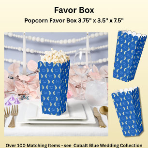 Add Your Names Cobalt Blue & White Roses Favor Boxes