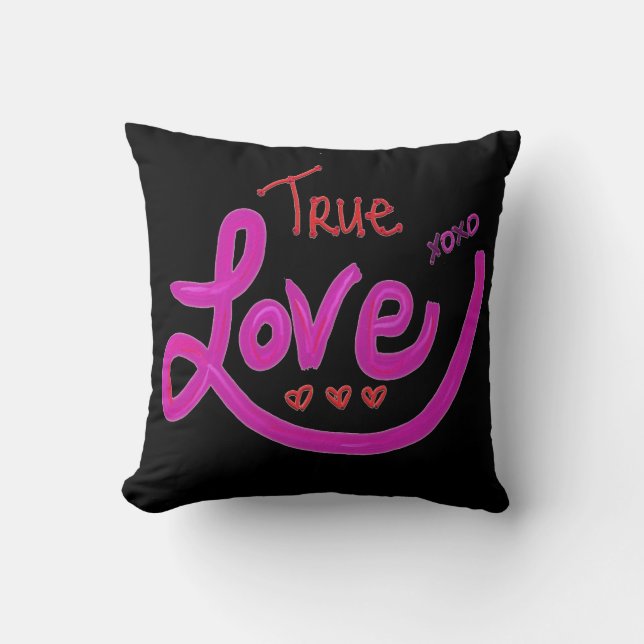 Add Your Names True Love Couple Decorative Pillow (Front)