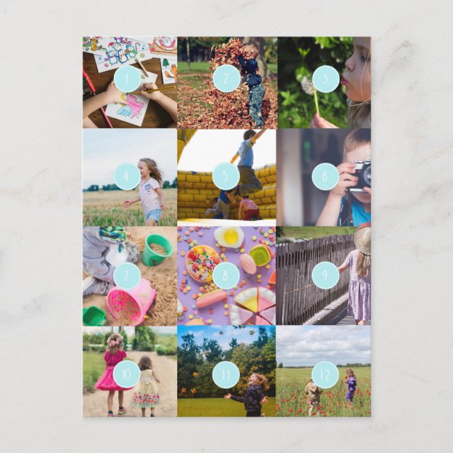 Add your own 12 Photos Customizable Card  (Front)